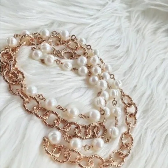Honora Bronze Italy Genuine Pearl Chain Necklace Fancy Clasp, 36" Long - Picture 3 of 6